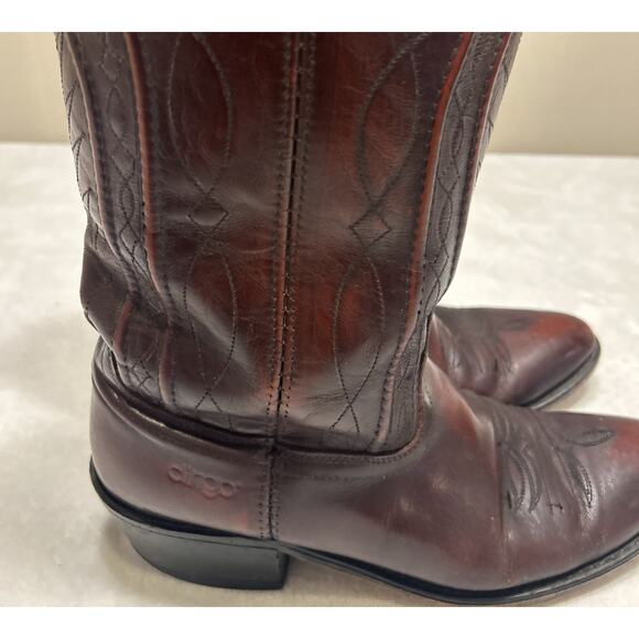 Dingo Boots Men’s Size 8E Burgundy Red Leather Cowboy Western Pull On Vintage - Picture 4 of 12